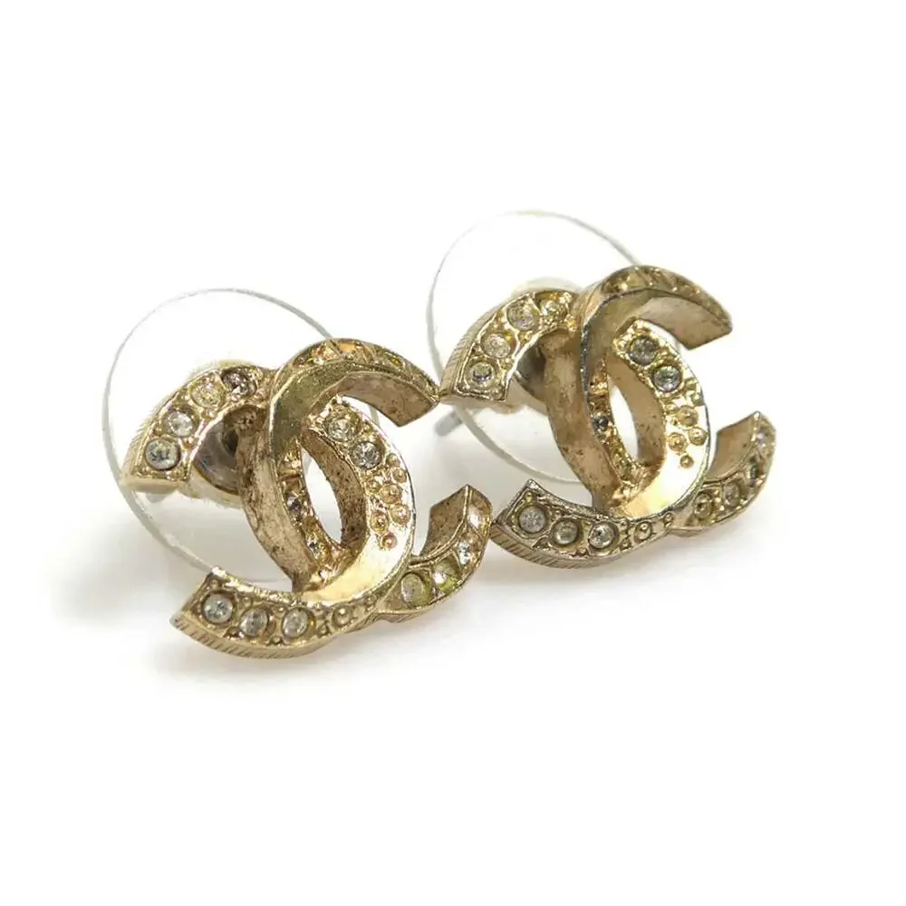 Chanel Rhinestone Earrings Metal And #261331C62B - Picture 2 of 8